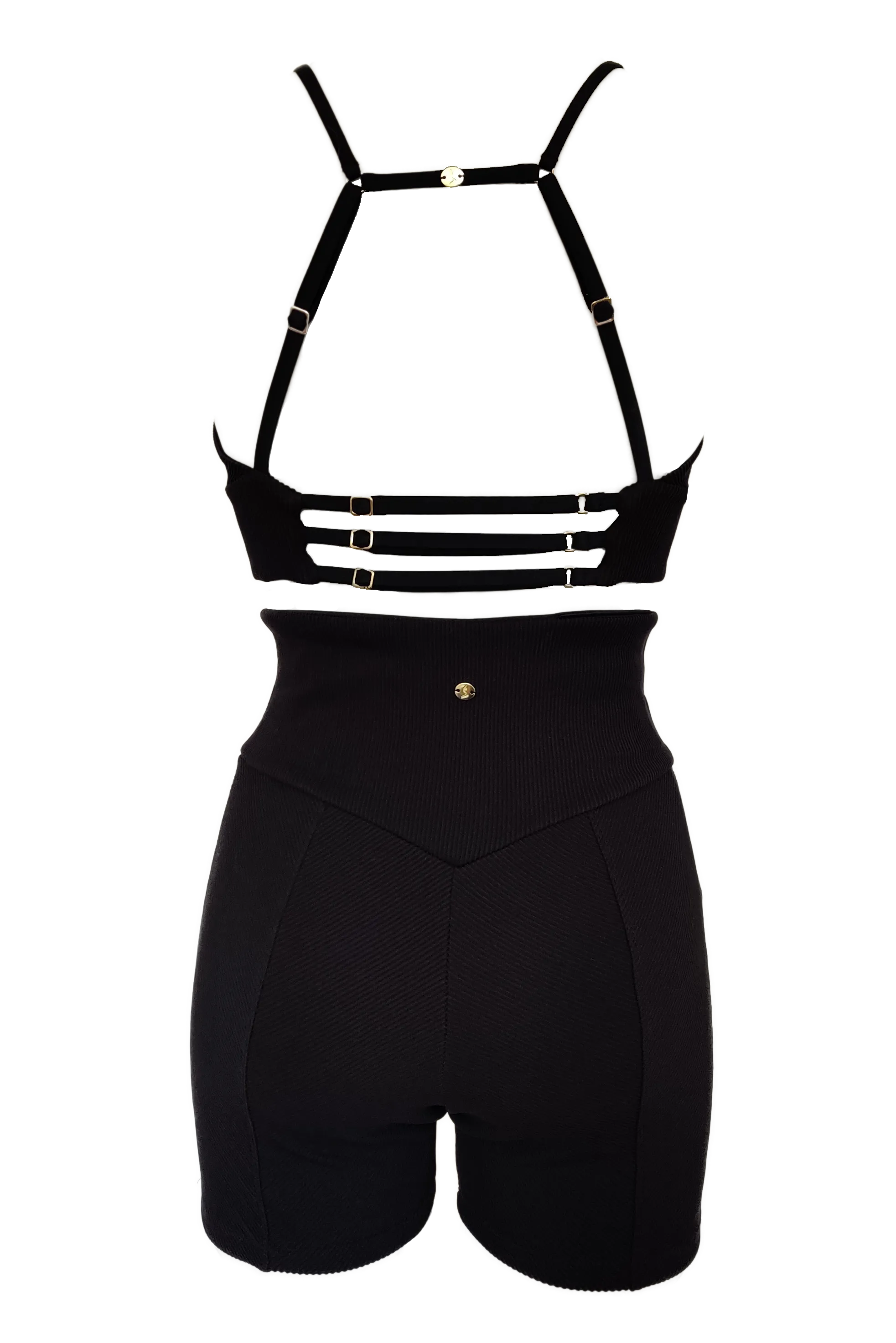 Serena Biker Shorts - Ribbed Black Matte