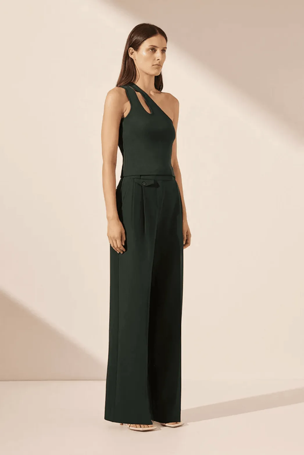 SHONA JOY One Shoulder Open Back Top - Rosemary