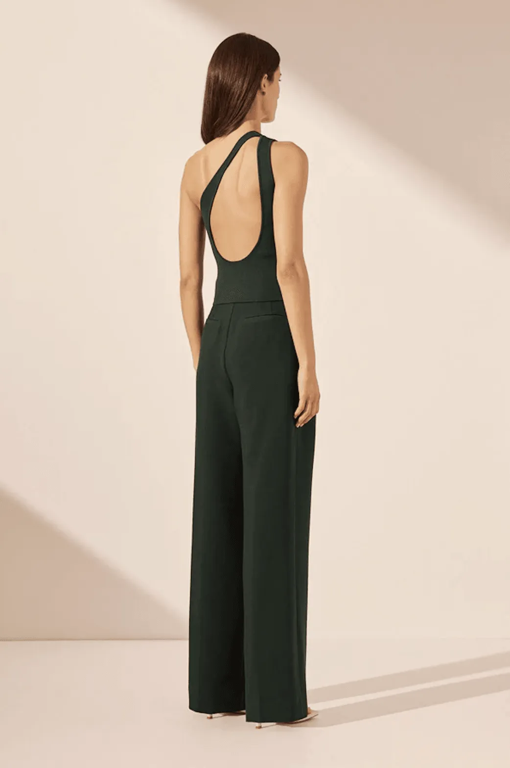 SHONA JOY One Shoulder Open Back Top - Rosemary