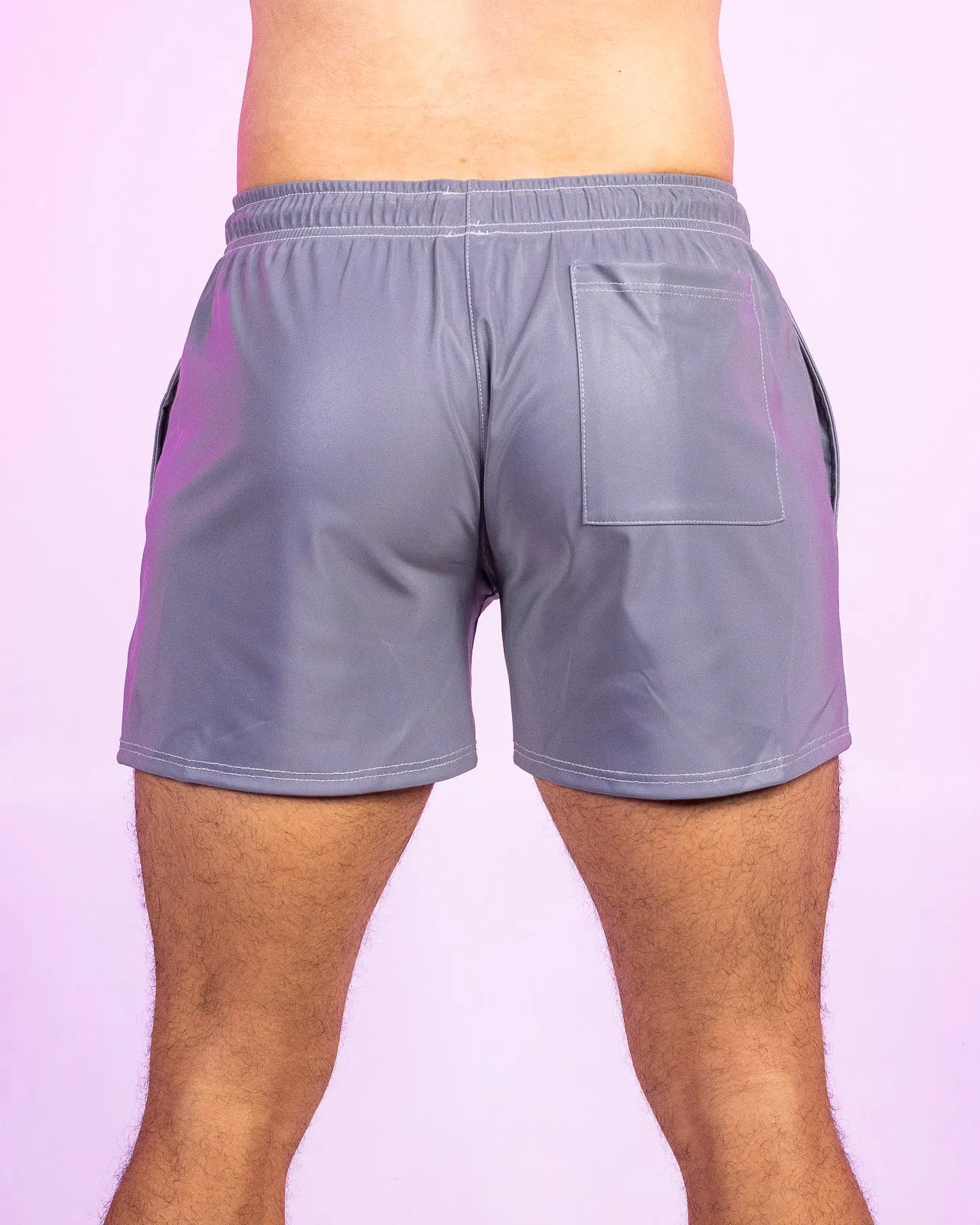 Silver Flash Reflective Drawstring Shorts