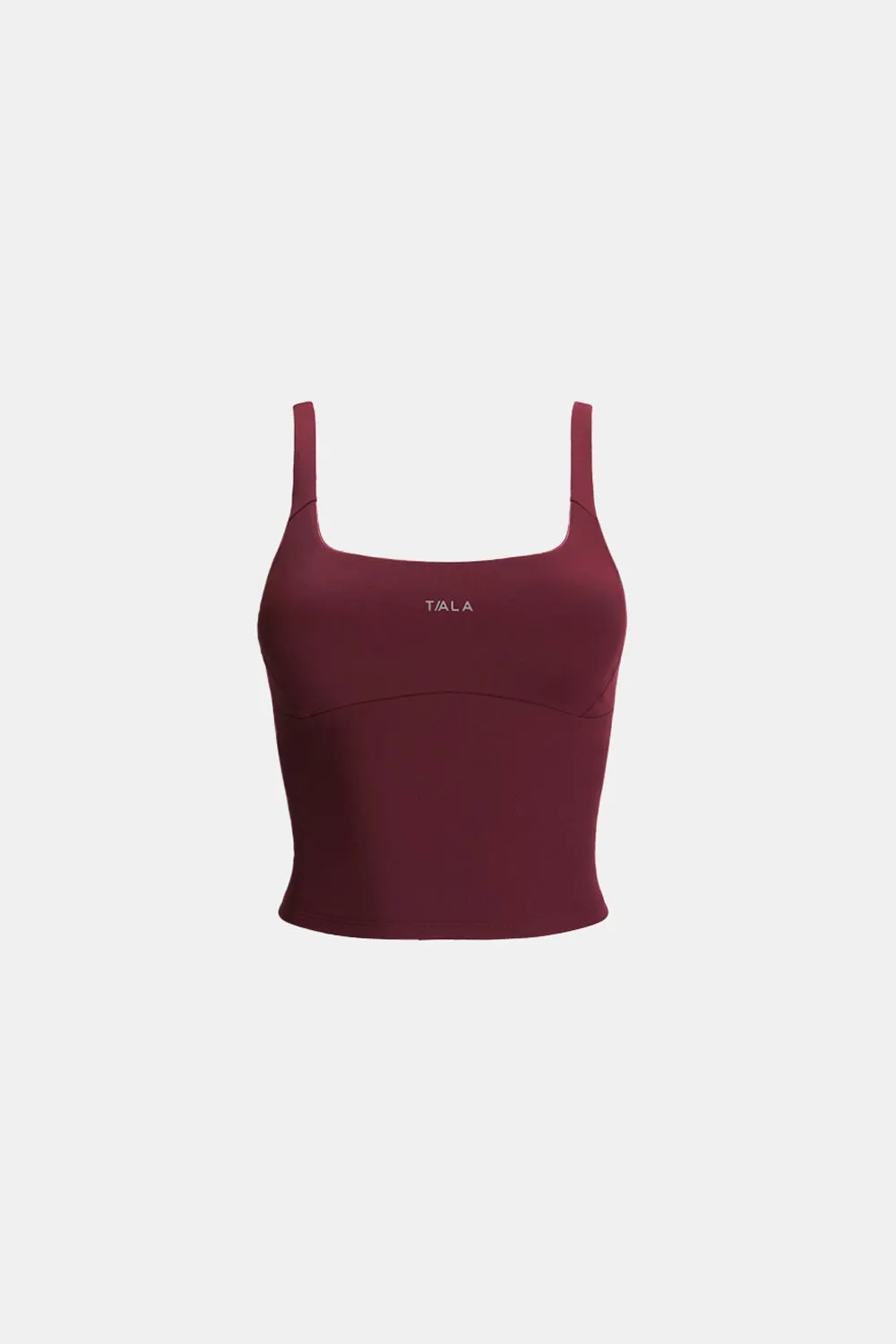 SKINLUXE BUILT-IN SUPPORT SCOOP NECK VEST - BURGUNDY