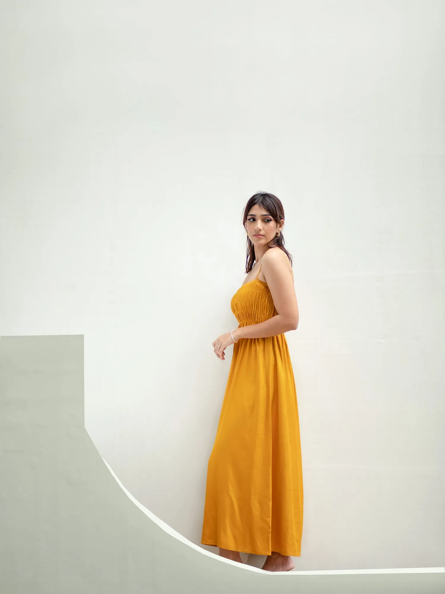 Smocked Detail Maxi Dress