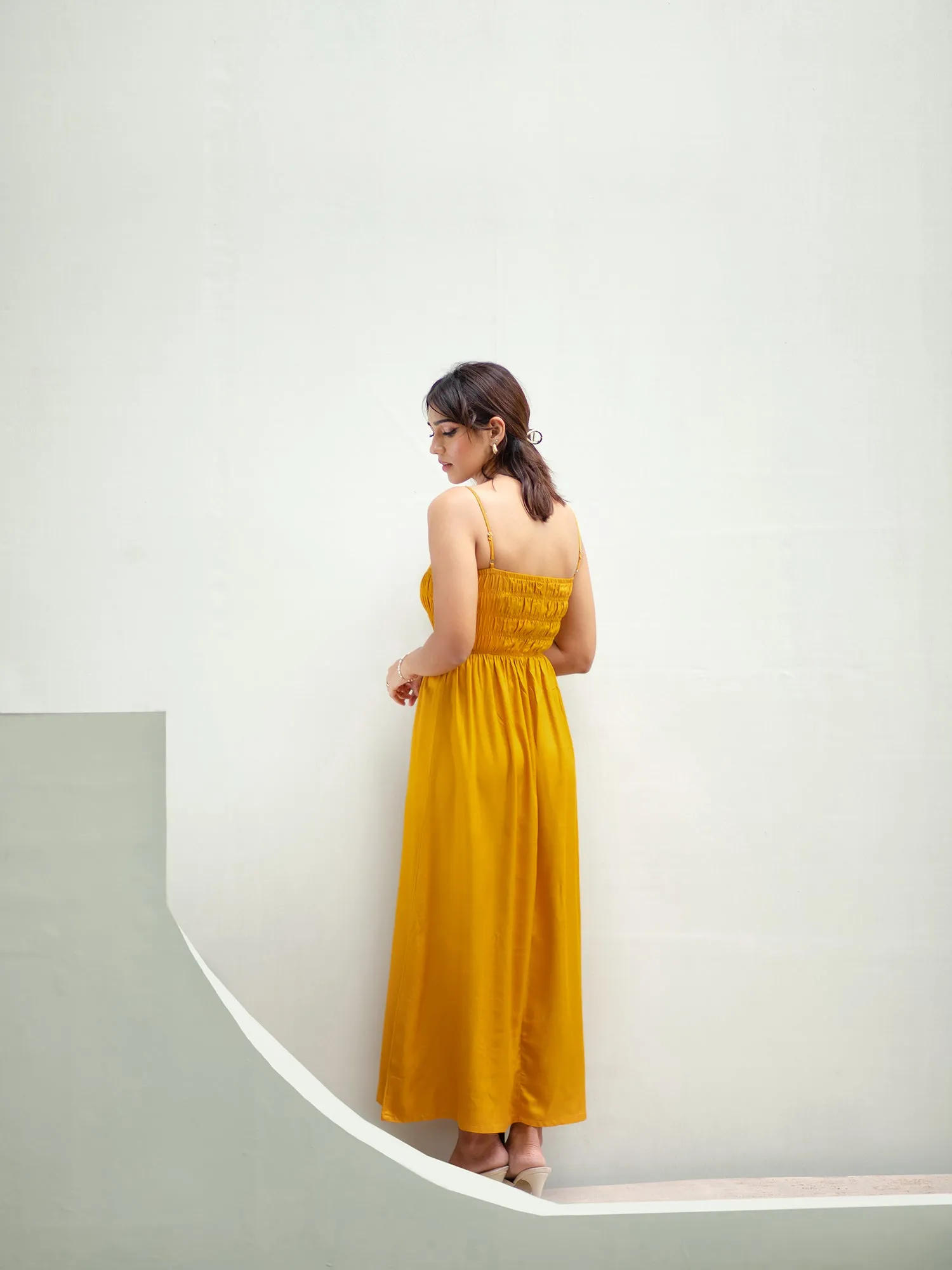 Smocked Detail Maxi Dress