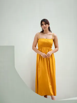 Smocked Detail Maxi Dress