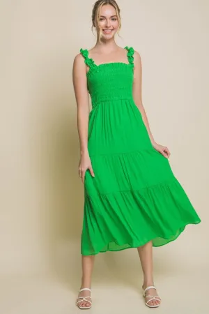 Smocked Mid-Maxi Dress