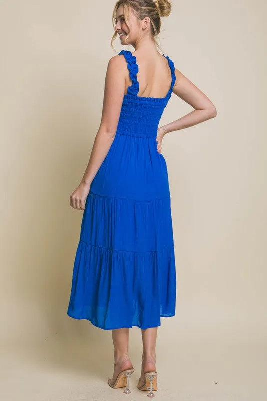 Smocked Mid-Maxi Dress