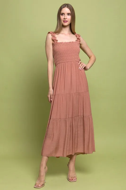 Smocked Mid-Maxi Dress