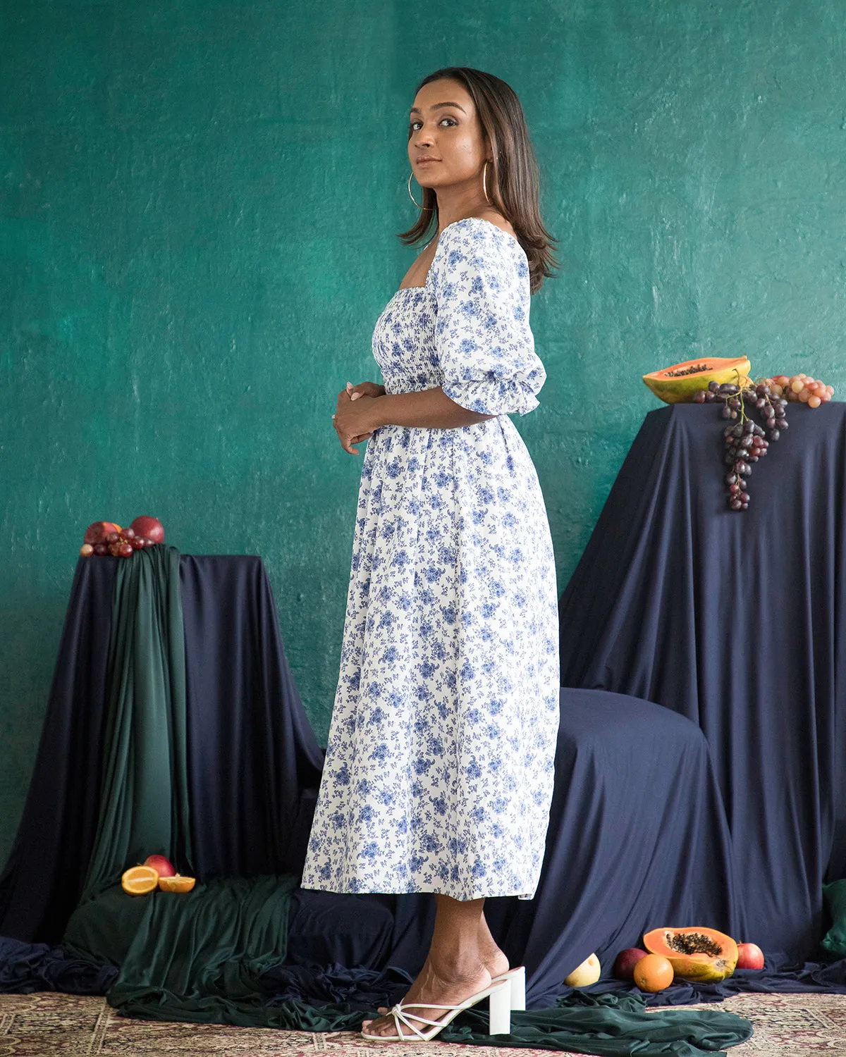 Smocked Midi Dress
