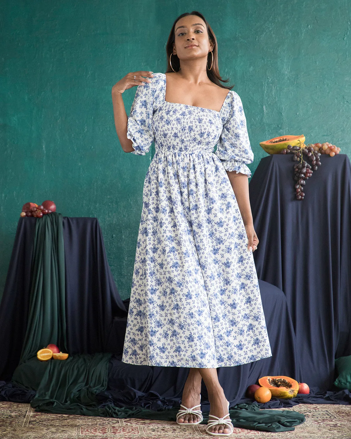 Smocked Midi Dress