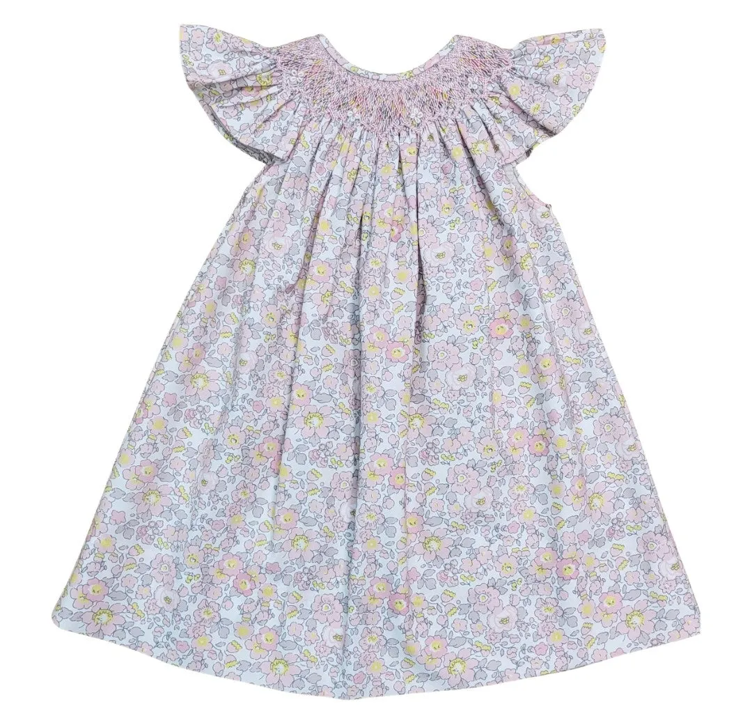 Smocked Pastel Floral Dress