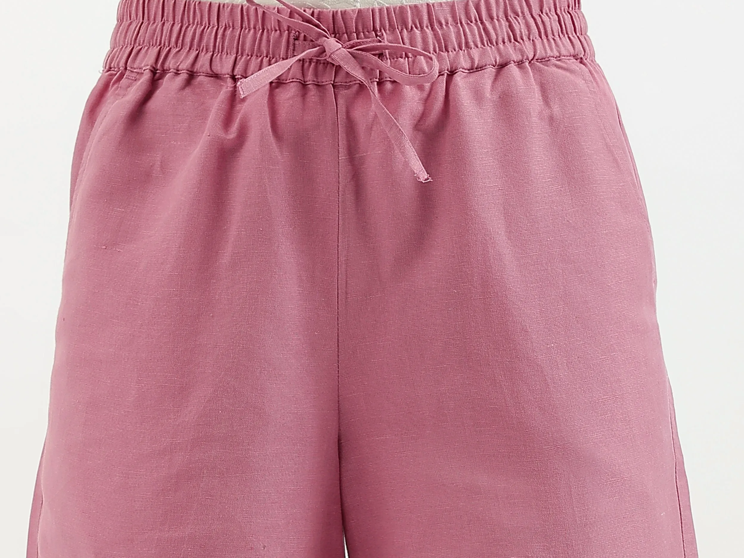 Solid Wide Leg Cargo Trousers