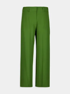 Sonia Garden Green Silk Pants