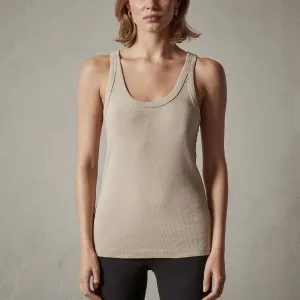 Square Neck Rib Tank - Biscuit