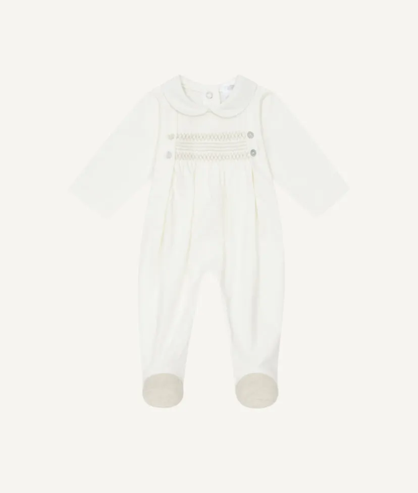 SS25 Deolinda - Smocked Cream Babygrow
