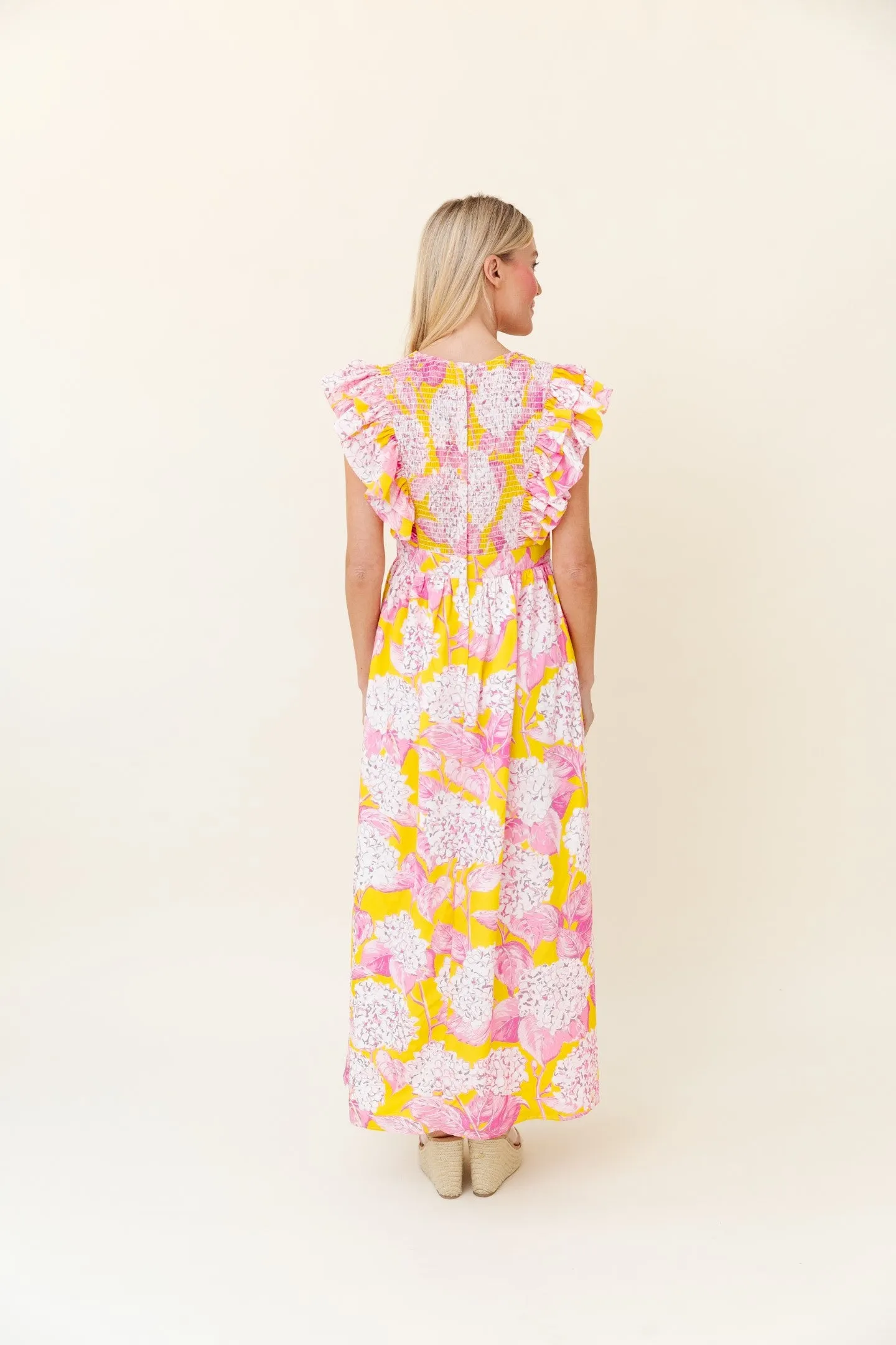 Stacey Dress in Pink Lemonade Hydrangea