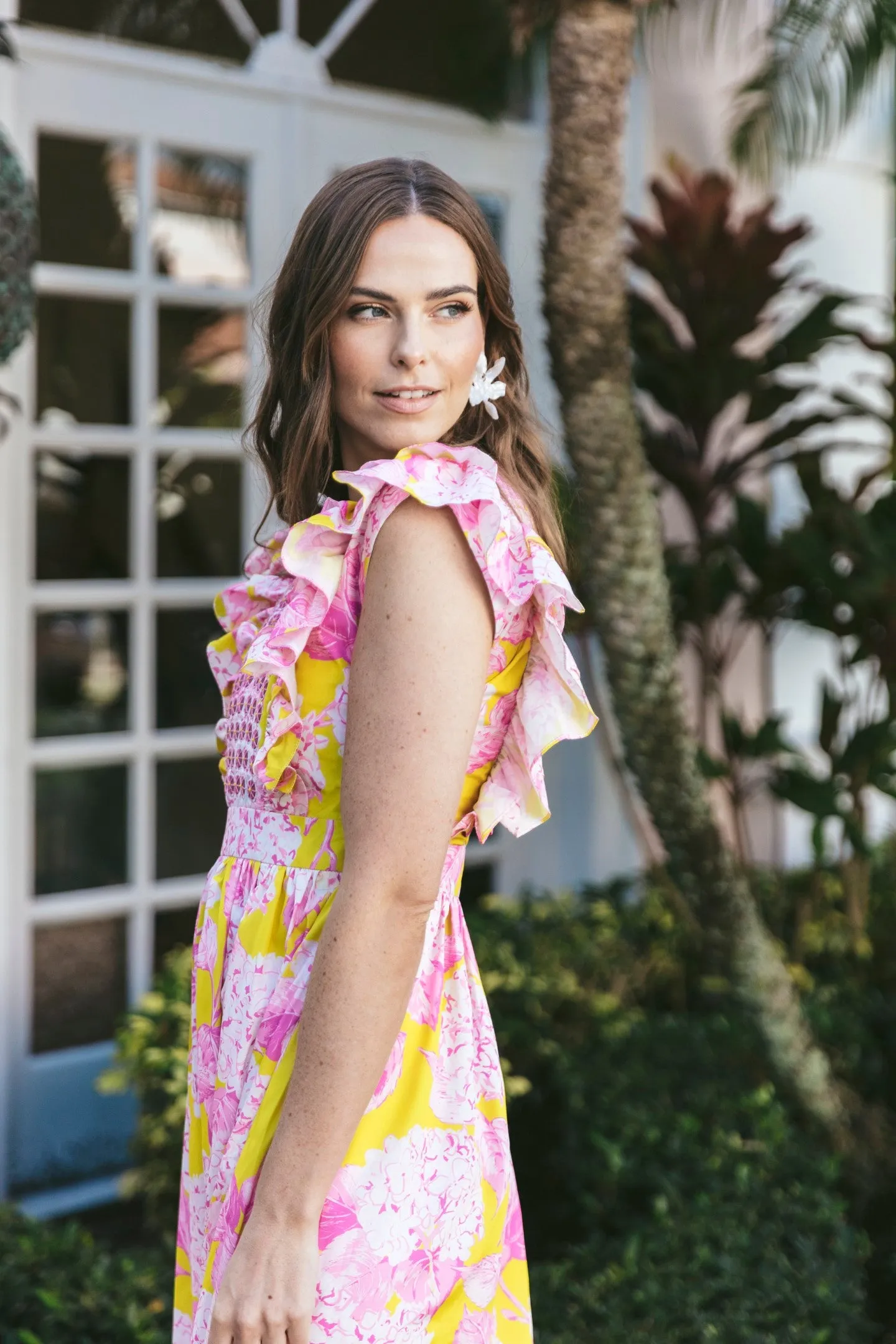 Stacey Dress in Pink Lemonade Hydrangea