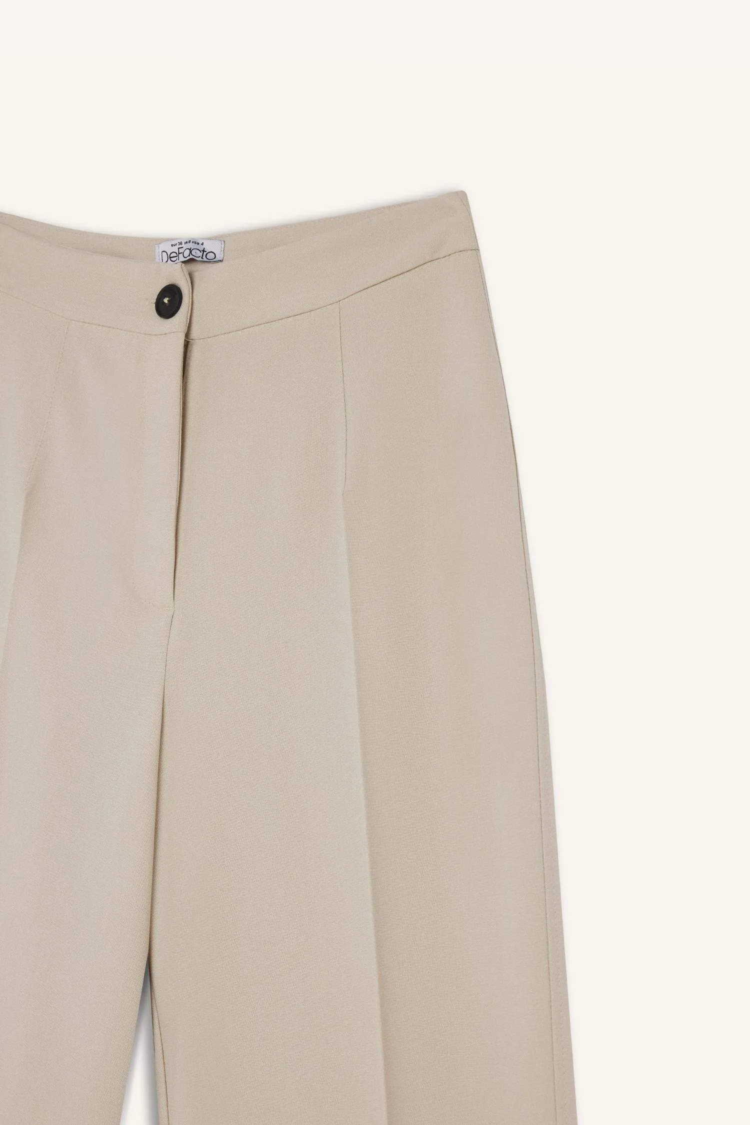 Standard Size Fabric Pants Wide Leg Wide Pleated Leg Basic Straight High Waist