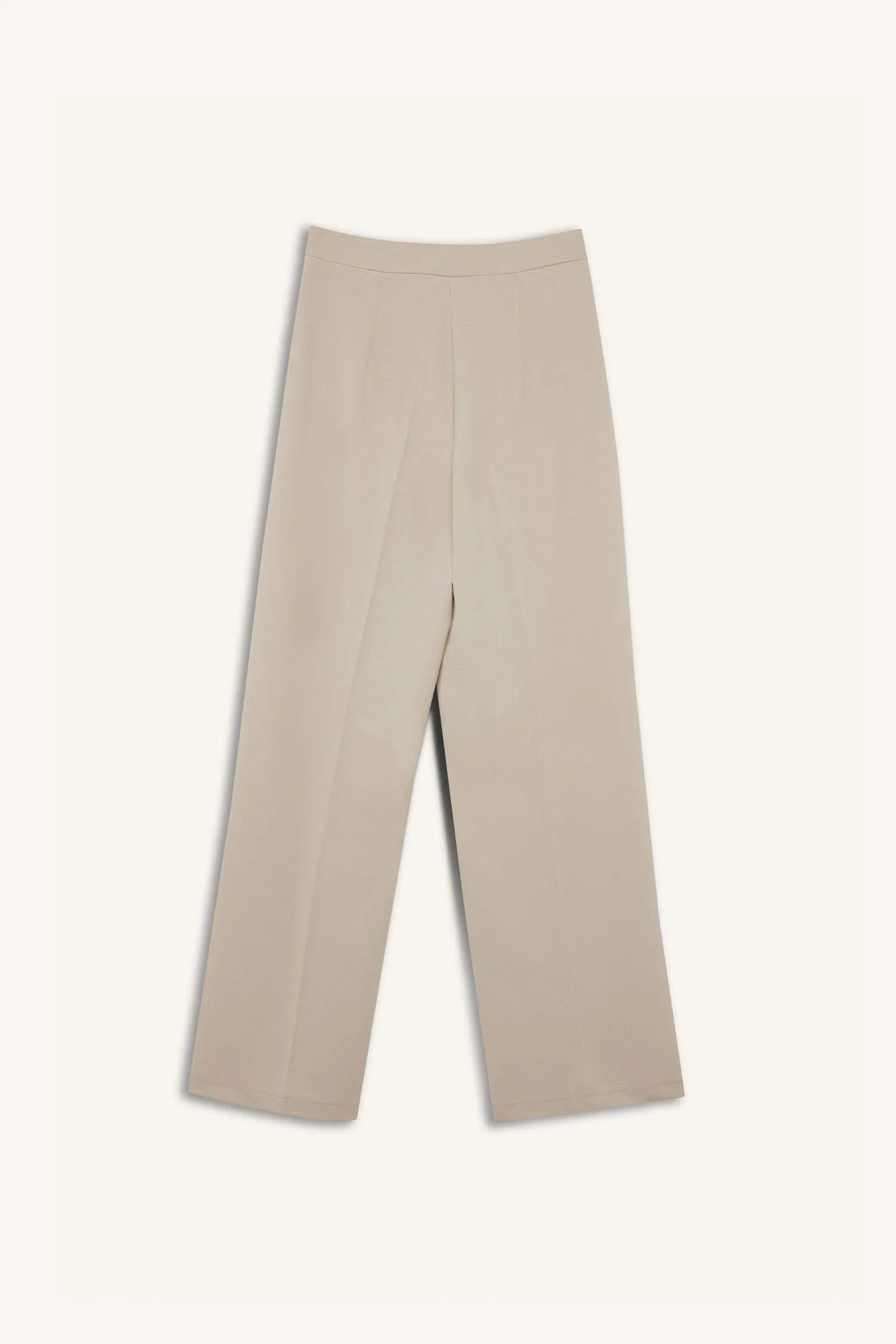 Standard Size Fabric Pants Wide Leg Wide Pleated Leg Basic Straight High Waist