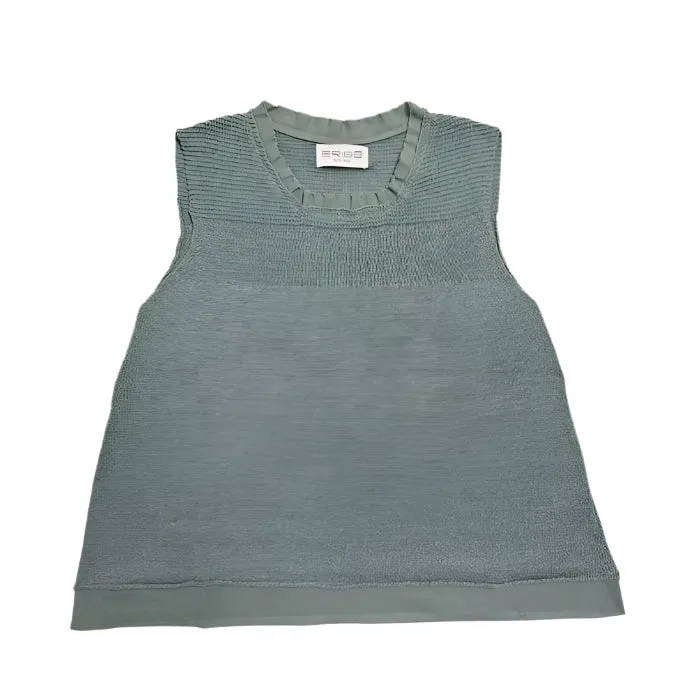 Stichill Sleeveless Linen Top - Caspian