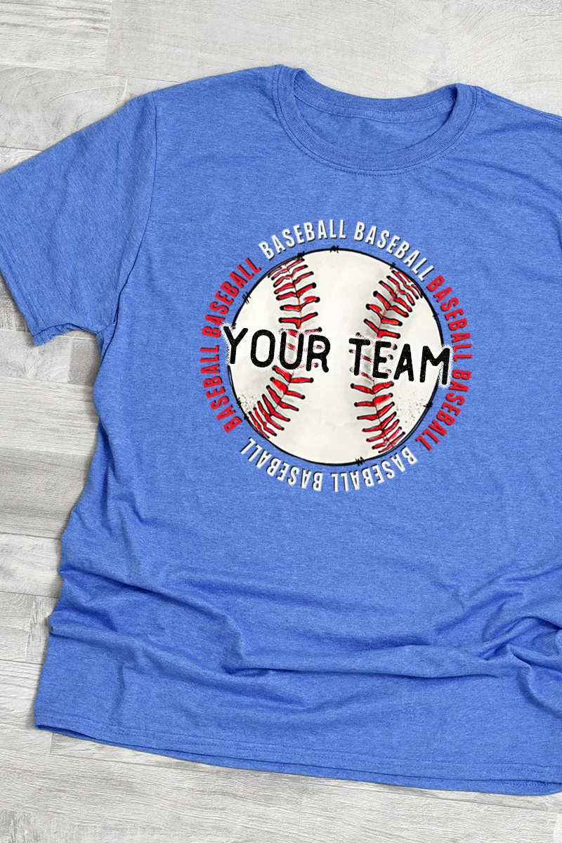 Stitches Doodle Baseball Your Team Softstyle Adult T-Shirt