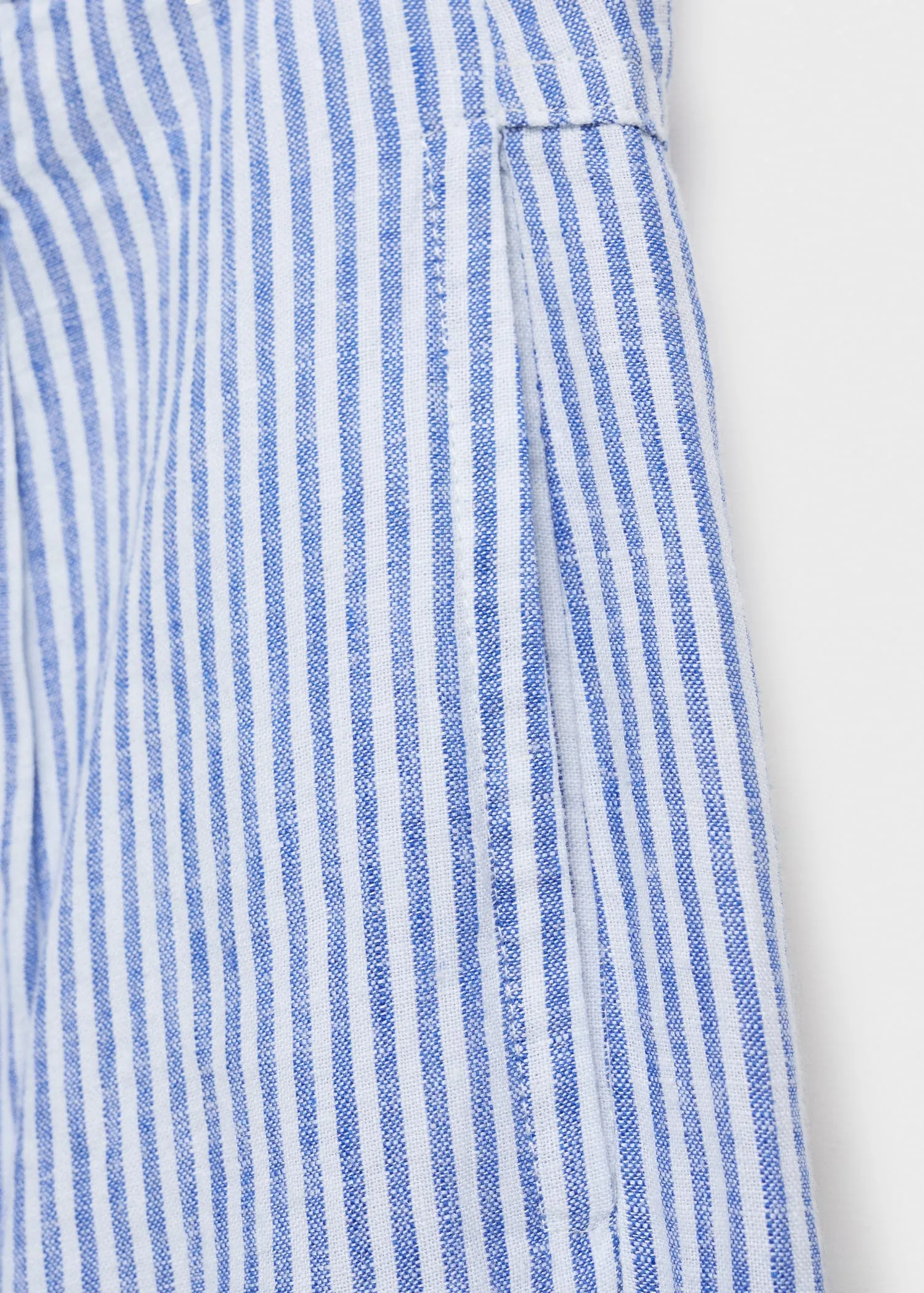 Striped linen-blend trousers