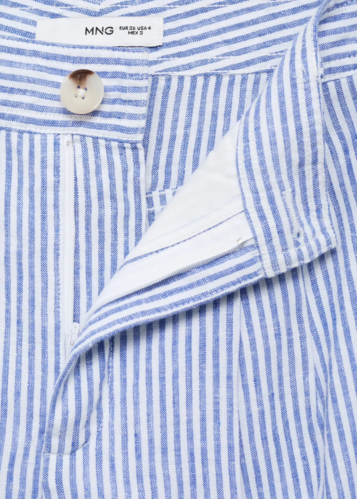 Striped linen-blend trousers