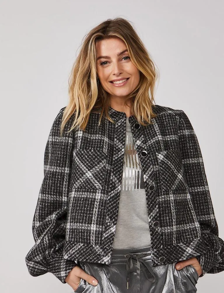 Summum Black Checked Jacket