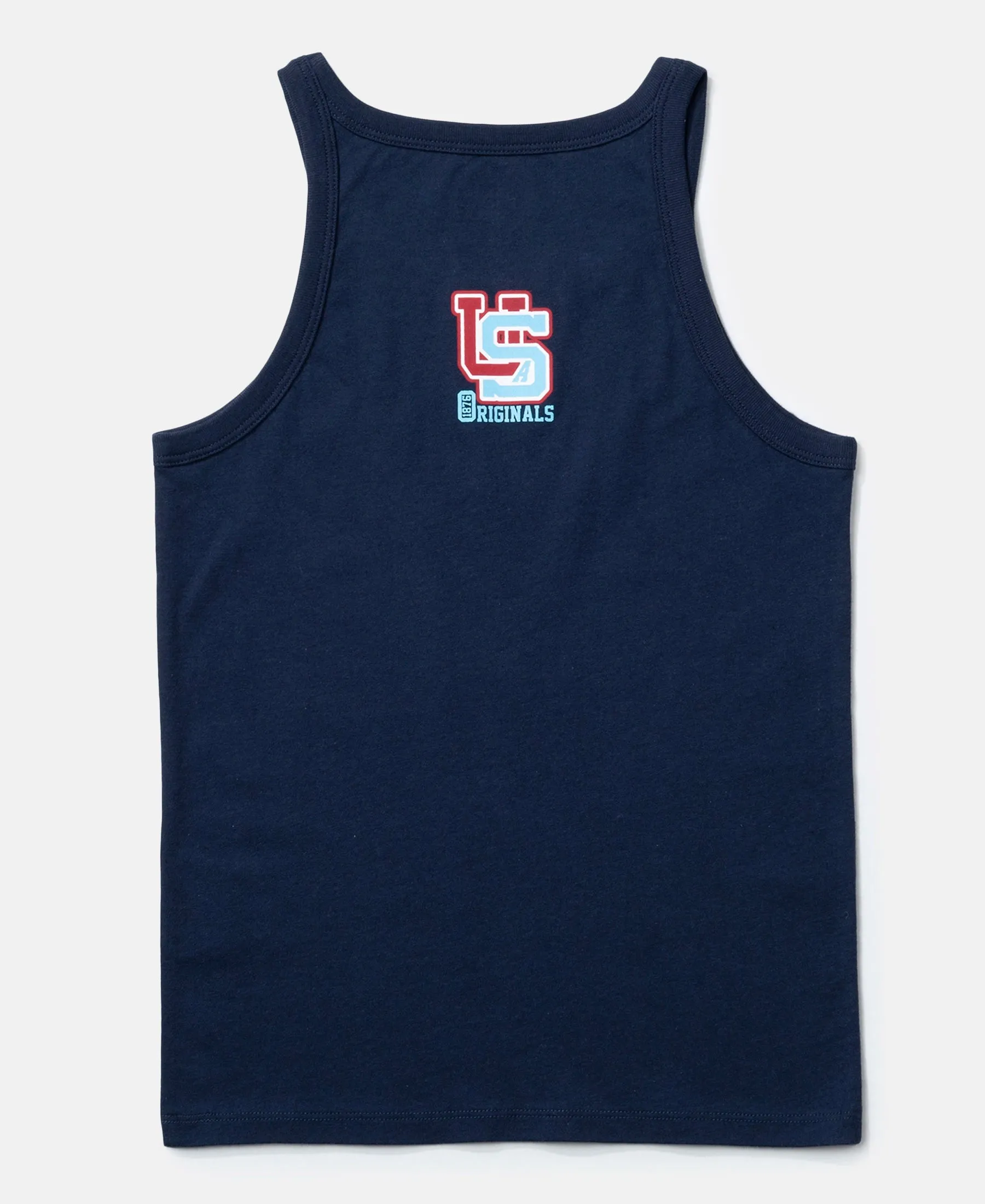 Super Combed Cotton Printed Round Neck Sleeveless Vest - Feldspar & Navy (Pack of 2)