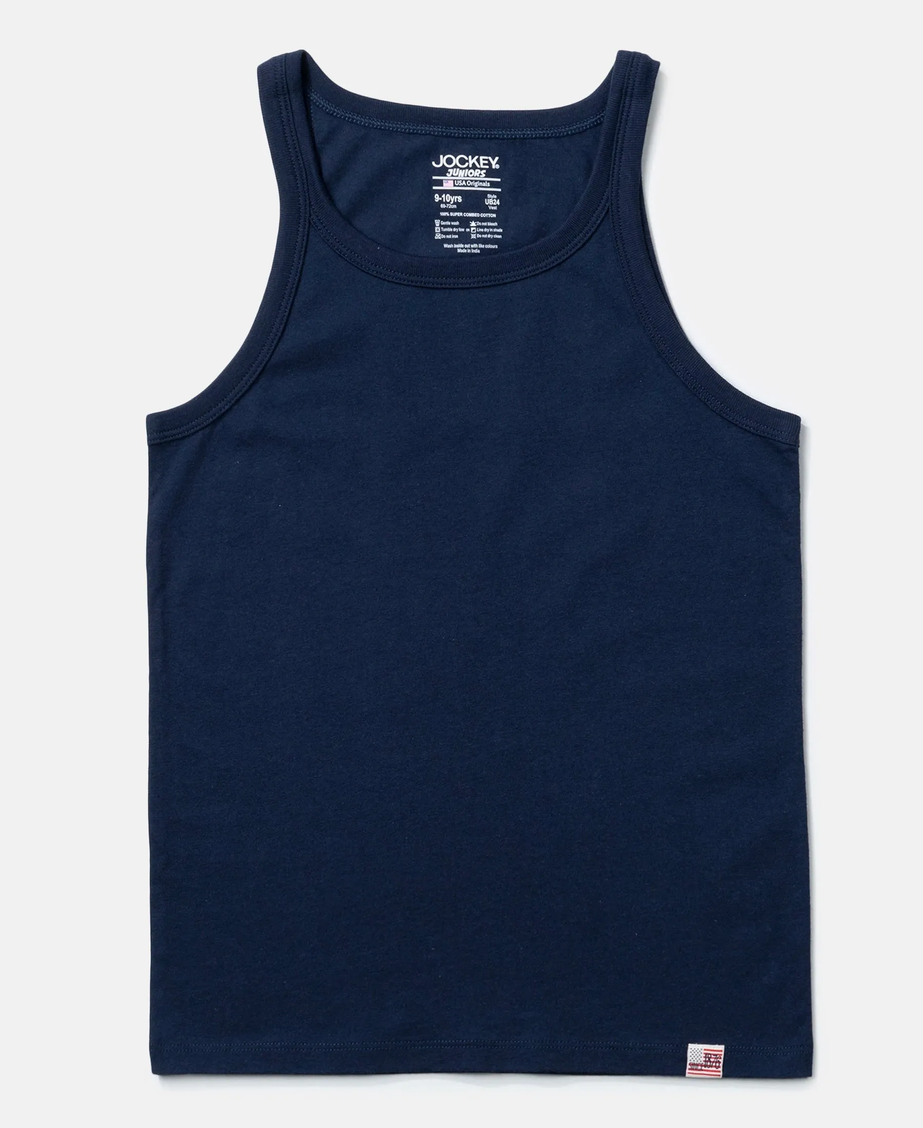 Super Combed Cotton Printed Round Neck Sleeveless Vest - Feldspar & Navy (Pack of 2)