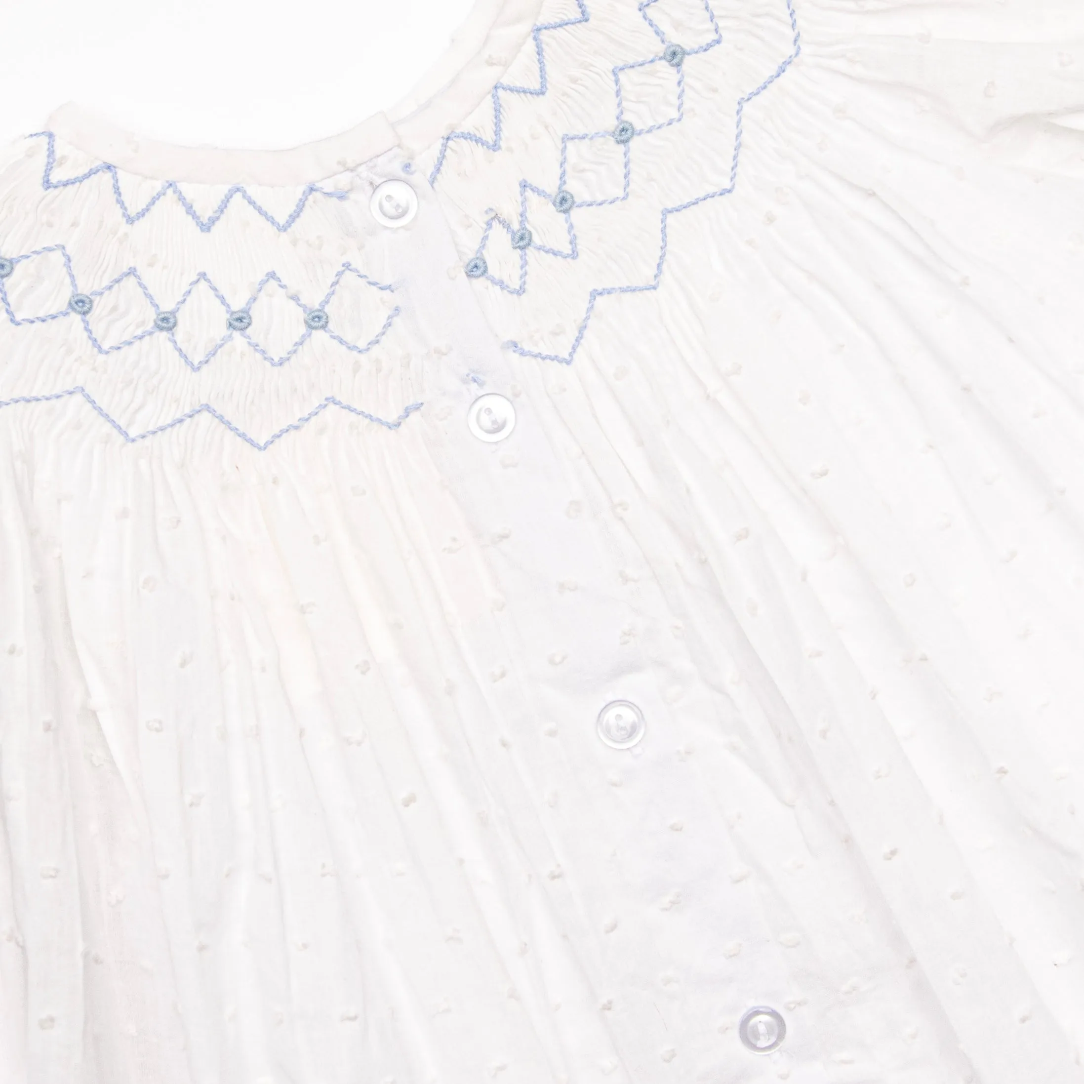 Sweet Spring Smocked Dress, White