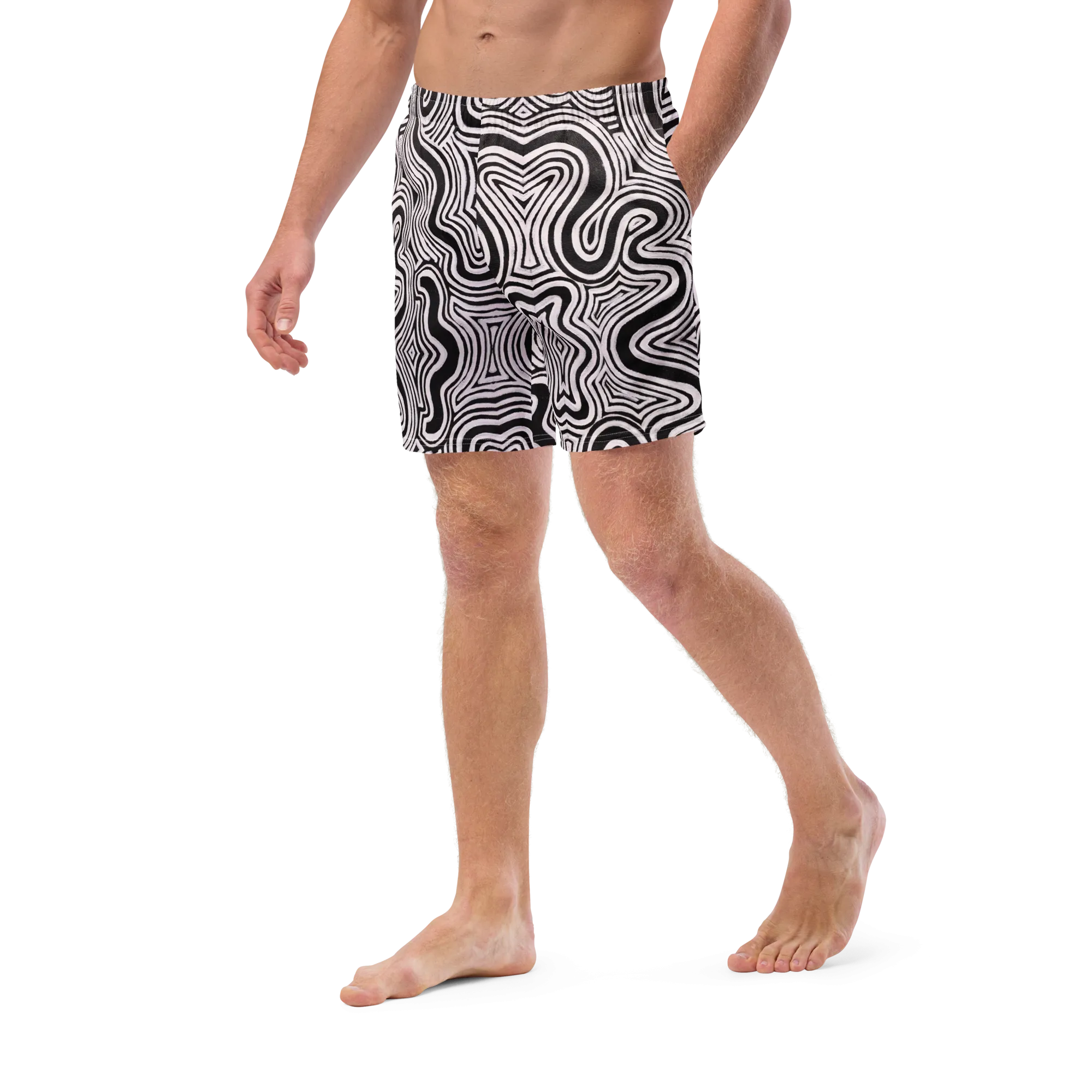 Swim Trunks ( Secret Internal Pocket)- "Record Player" Design