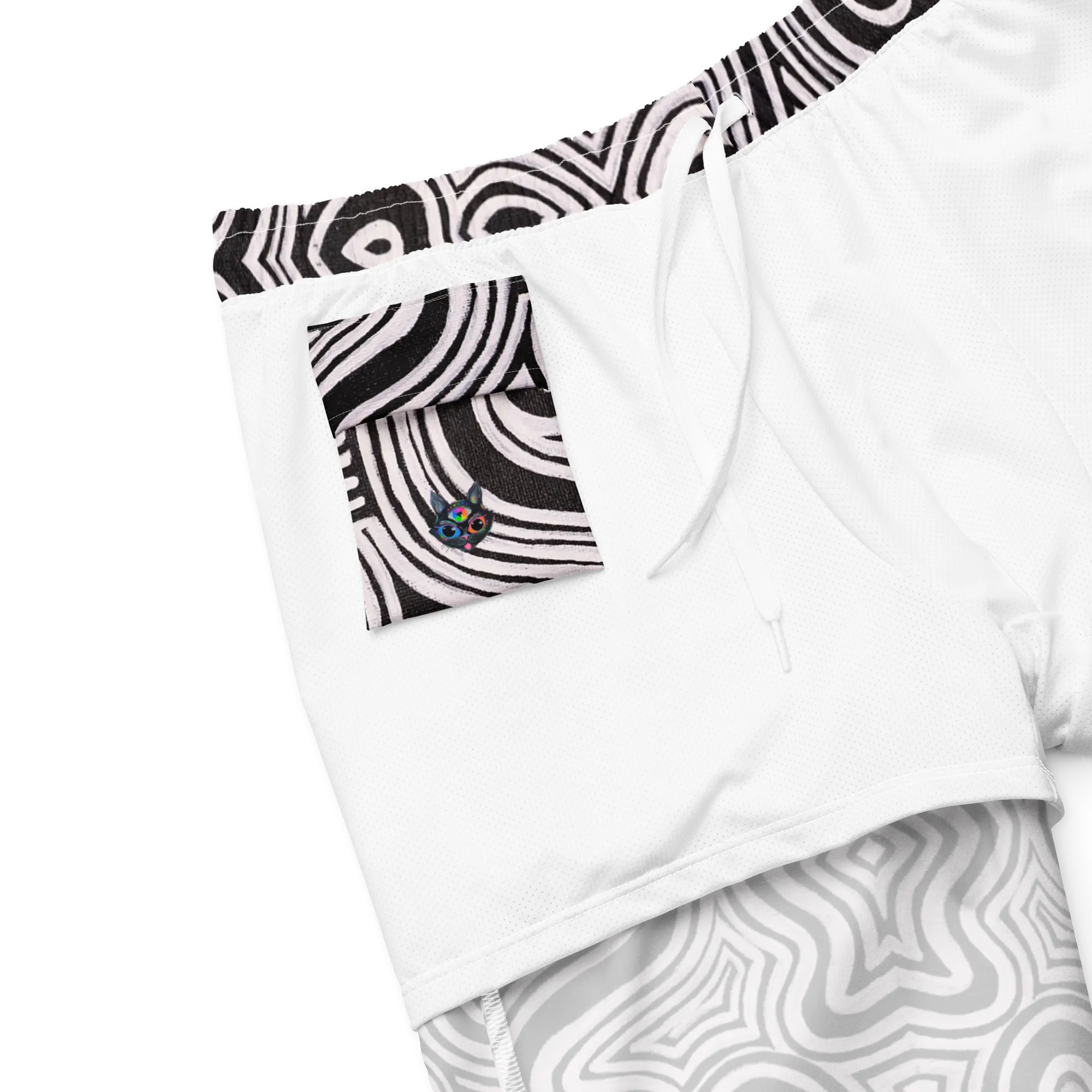 Swim Trunks ( Secret Internal Pocket)- "Record Player" Design