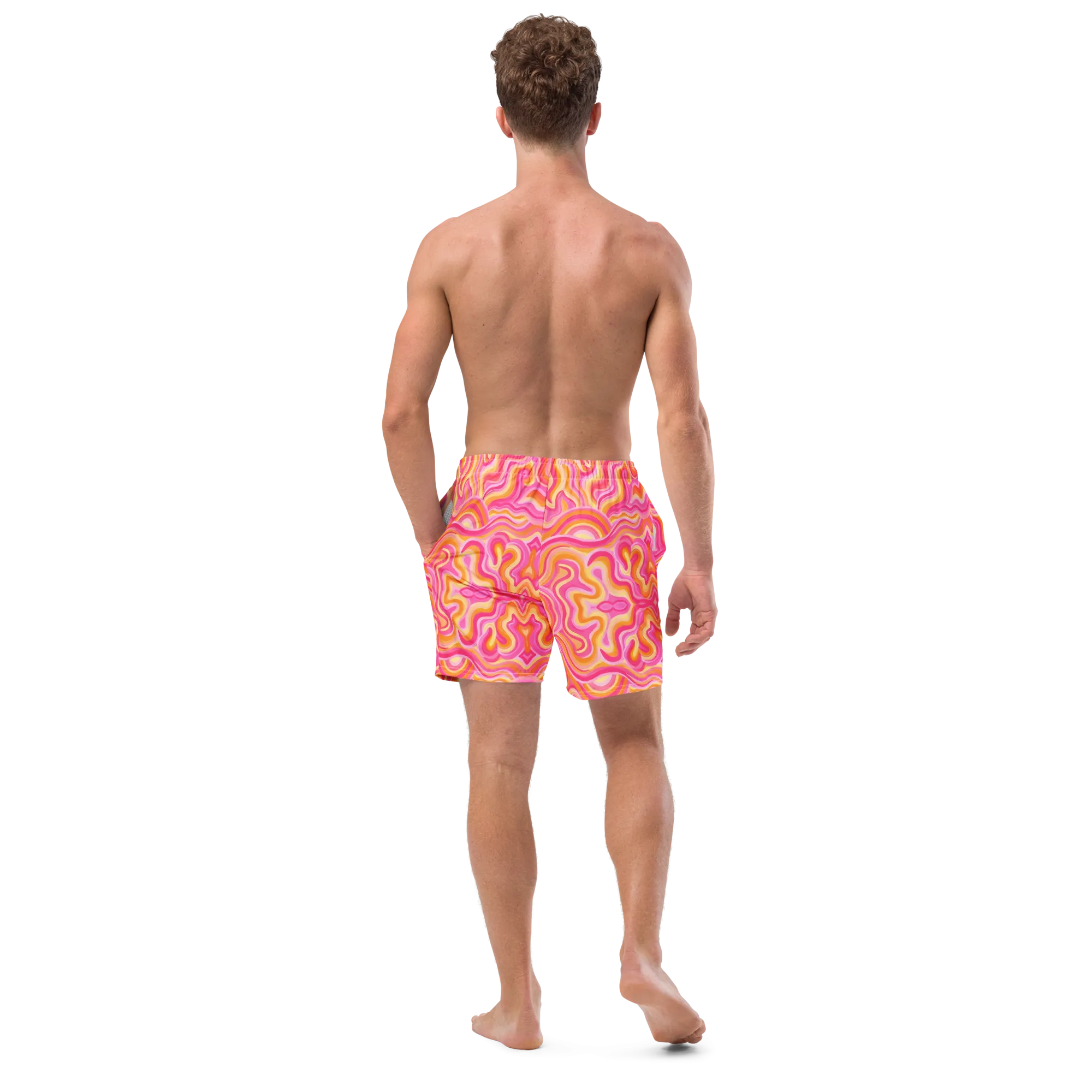 Swim Trunks ( Secret Internal Pocket)- "Sunset" Design
