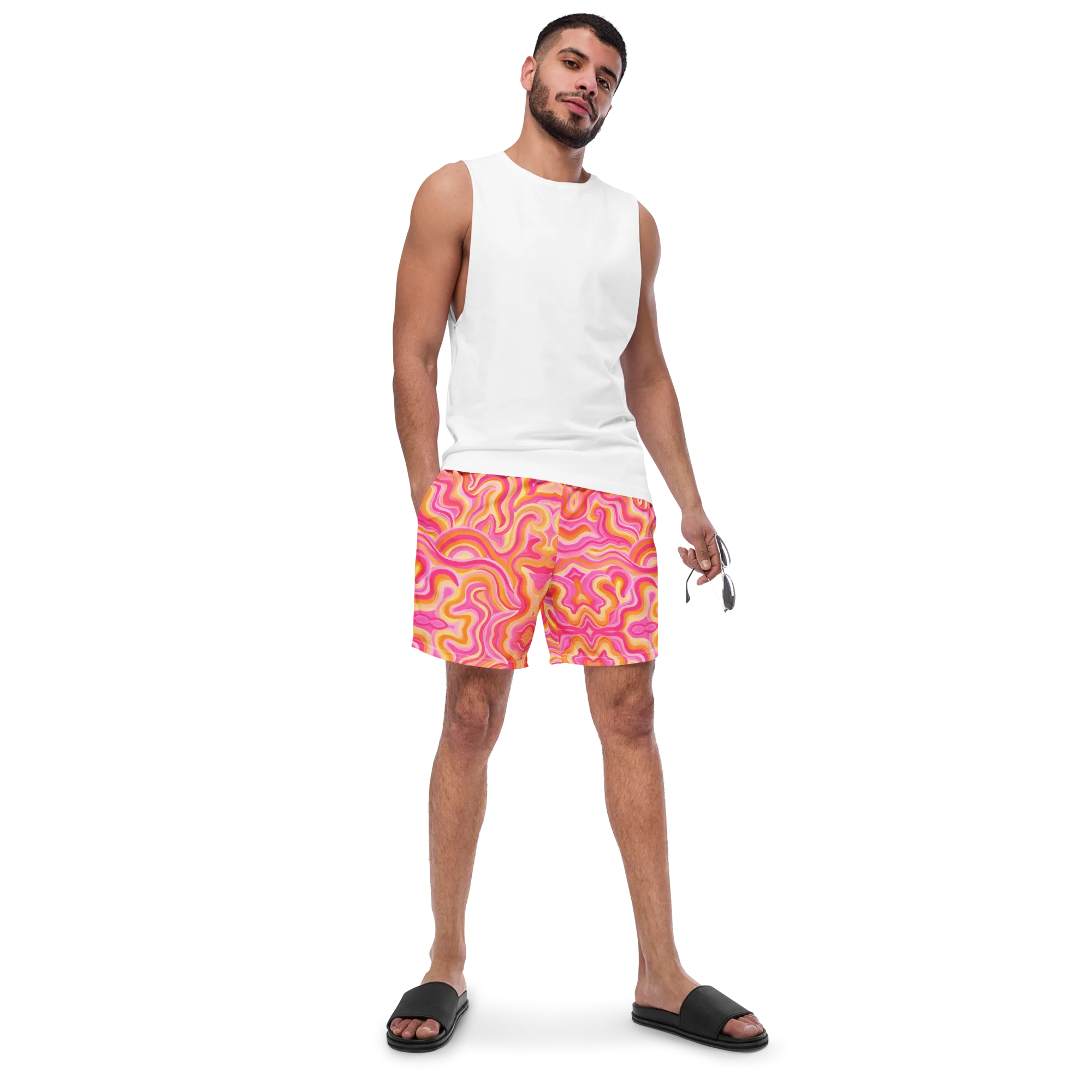 Swim Trunks ( Secret Internal Pocket)- "Sunset" Design