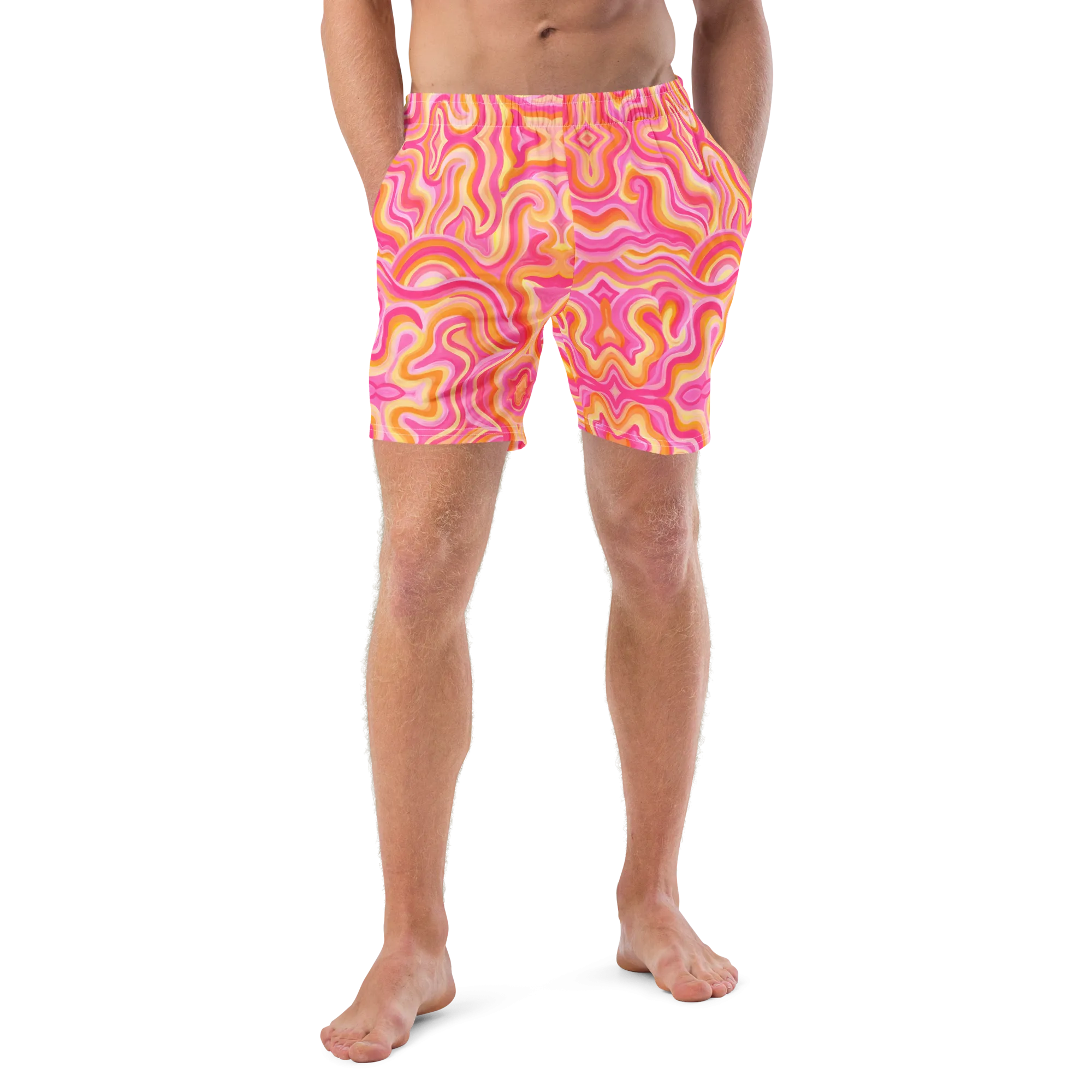 Swim Trunks ( Secret Internal Pocket)- "Sunset" Design