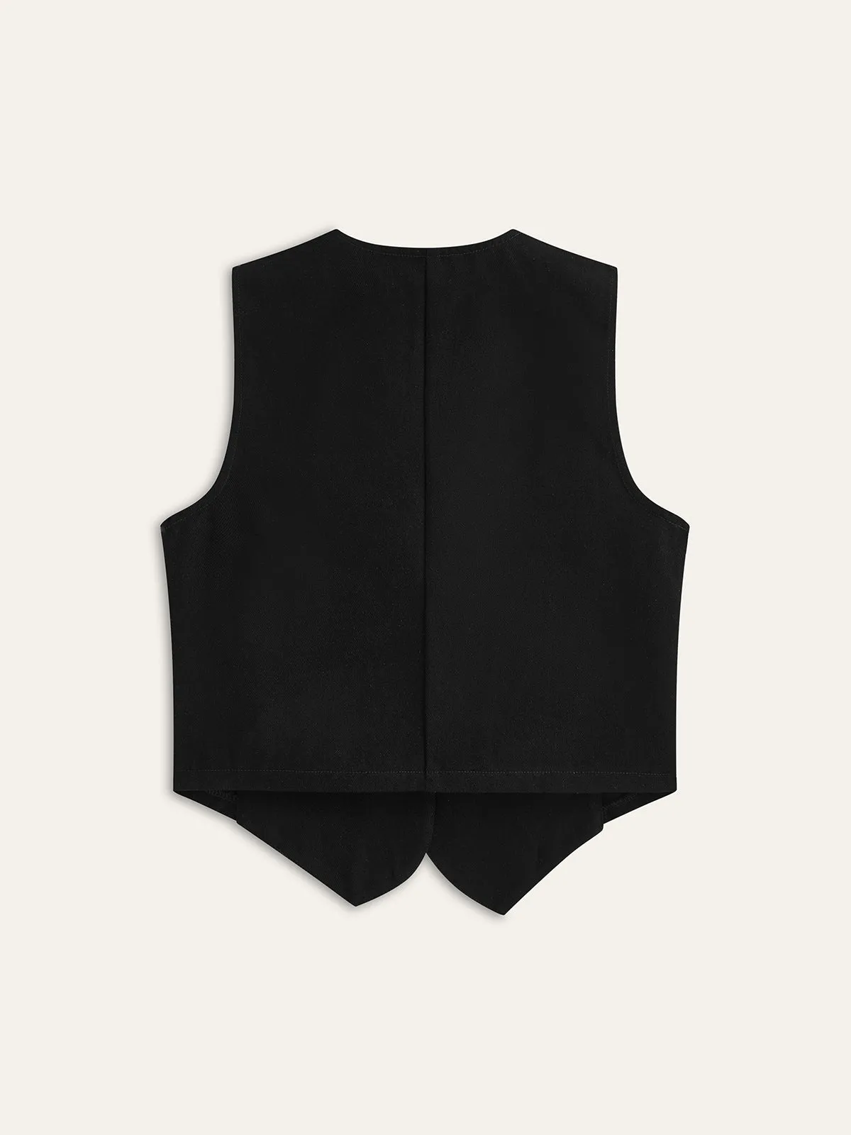 Tailored Denim Button-Up Vest