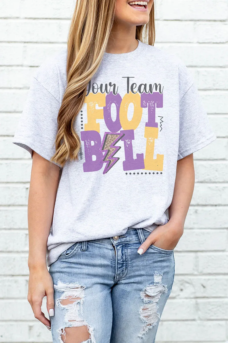 Team Name Football Purple & Gold Dri-Power 50/50 Tee