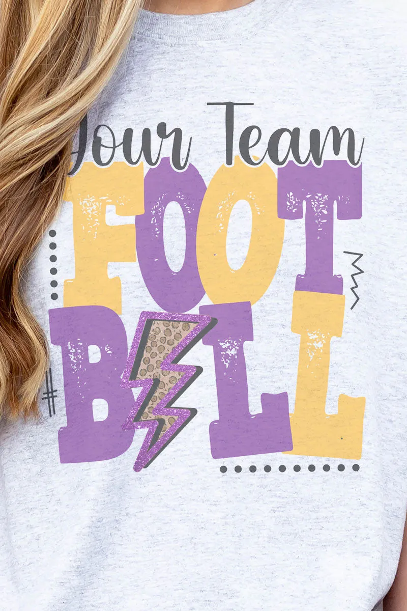 Team Name Football Purple & Gold Dri-Power 50/50 Tee