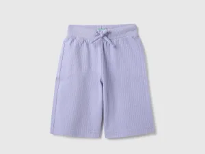 Textured Regular Fit Bermuda Shorts