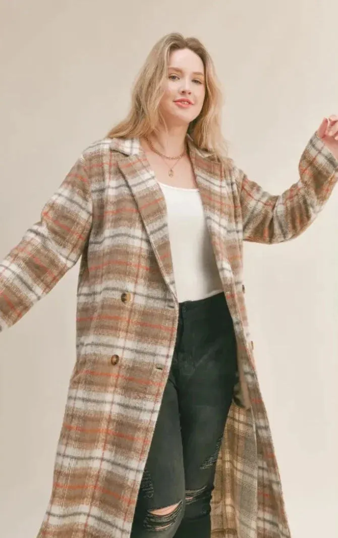 The Jodie Plaid Coat - PLUS
