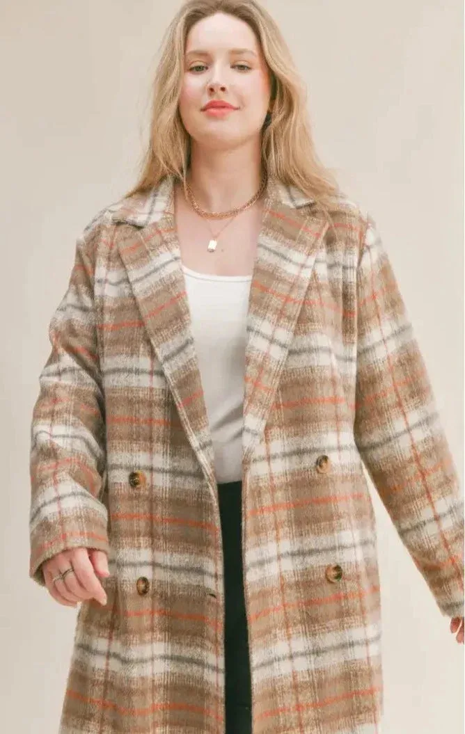 The Jodie Plaid Coat - PLUS