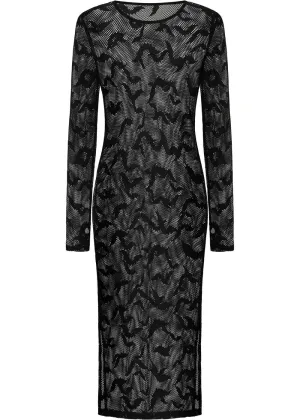 Third Identity Batcave Mesh Midi Dress Black