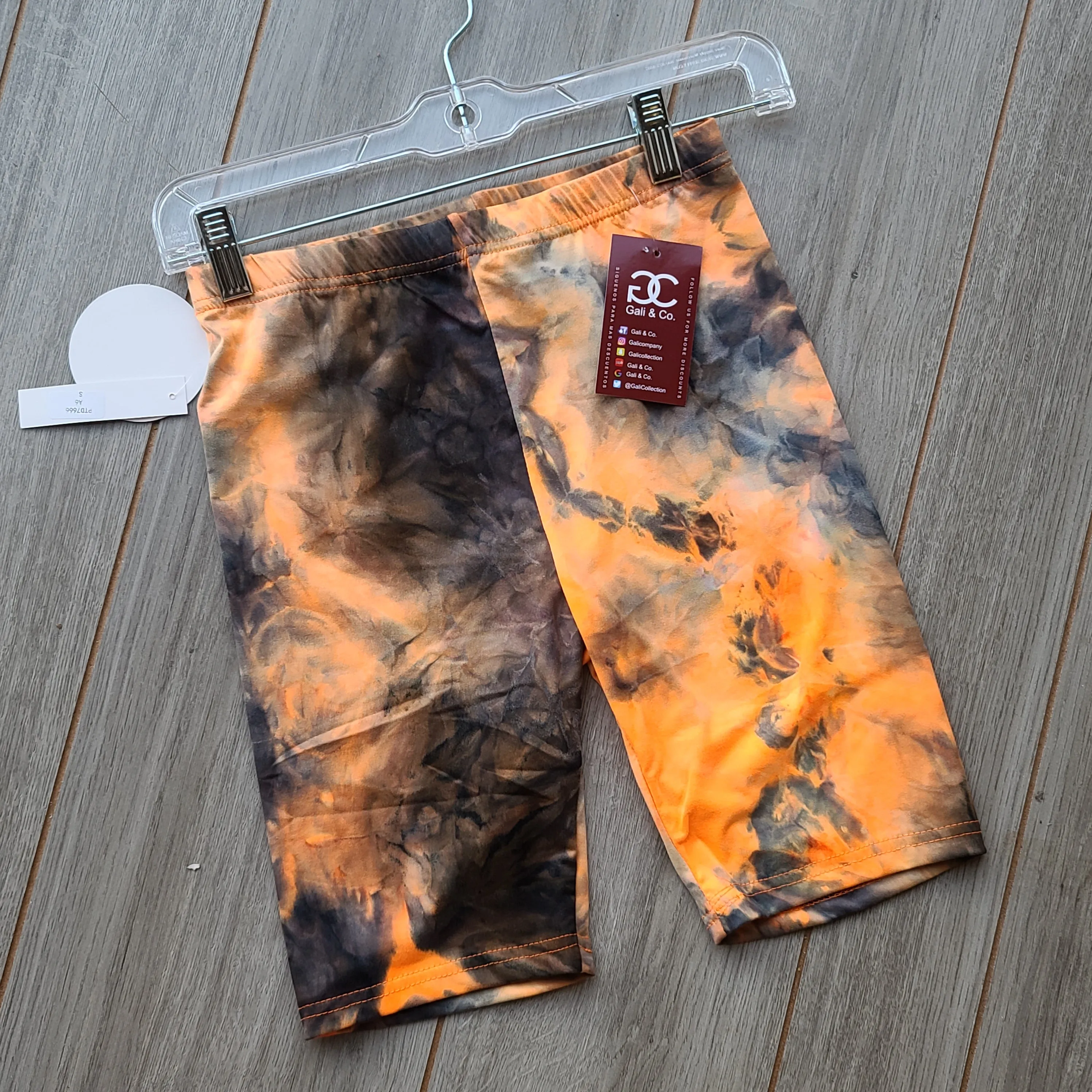 Tie dye biker shorts orange