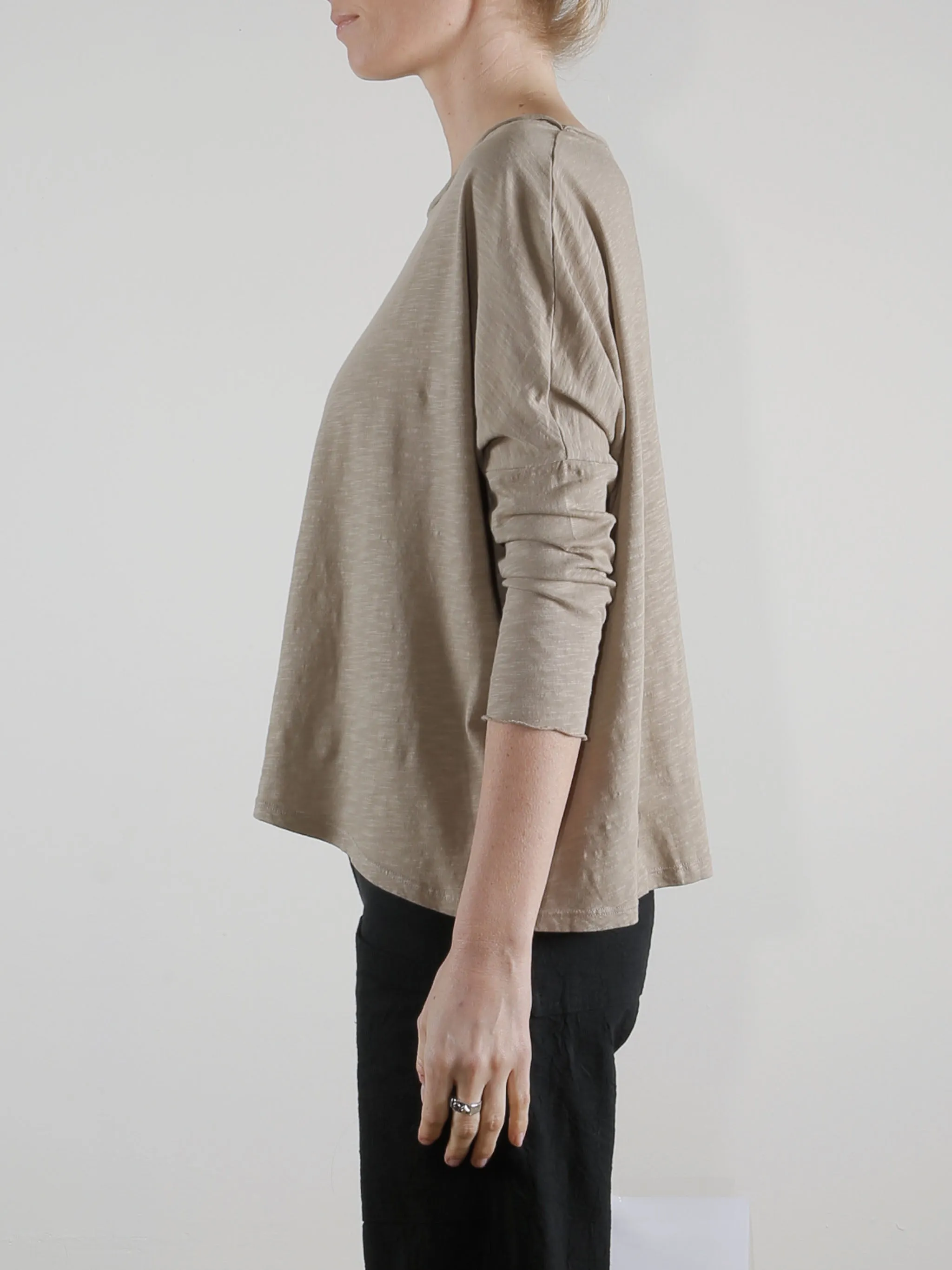 Tommy Boxy Tee in Supima Slub - Anthracite