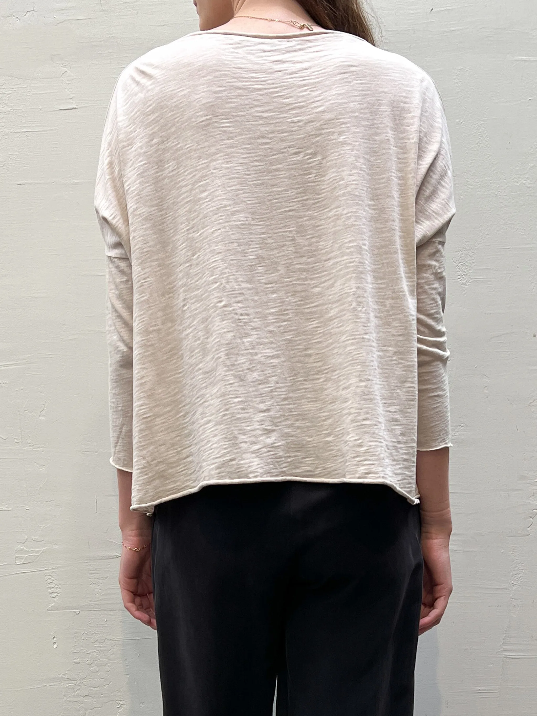 Tommy Boxy Tee in Supima Slub - Cement