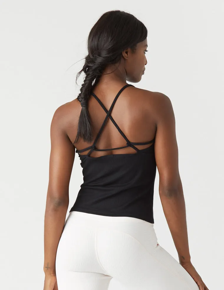 Tri-Back Tank: Black