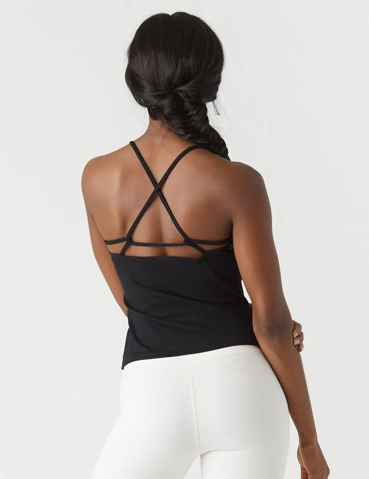 Tri-Back Tank: Black