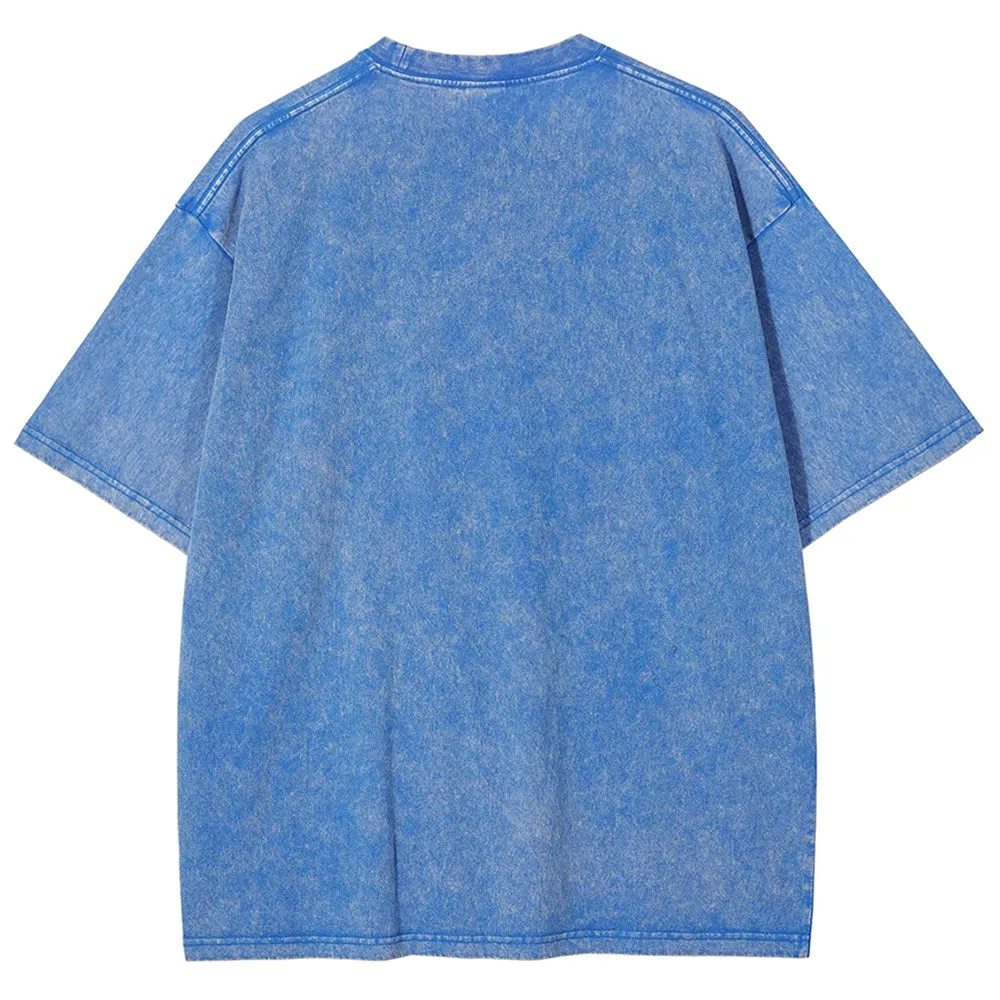 Unisex American Flag Star Independence's Day Graphic Vintage Washed Tee