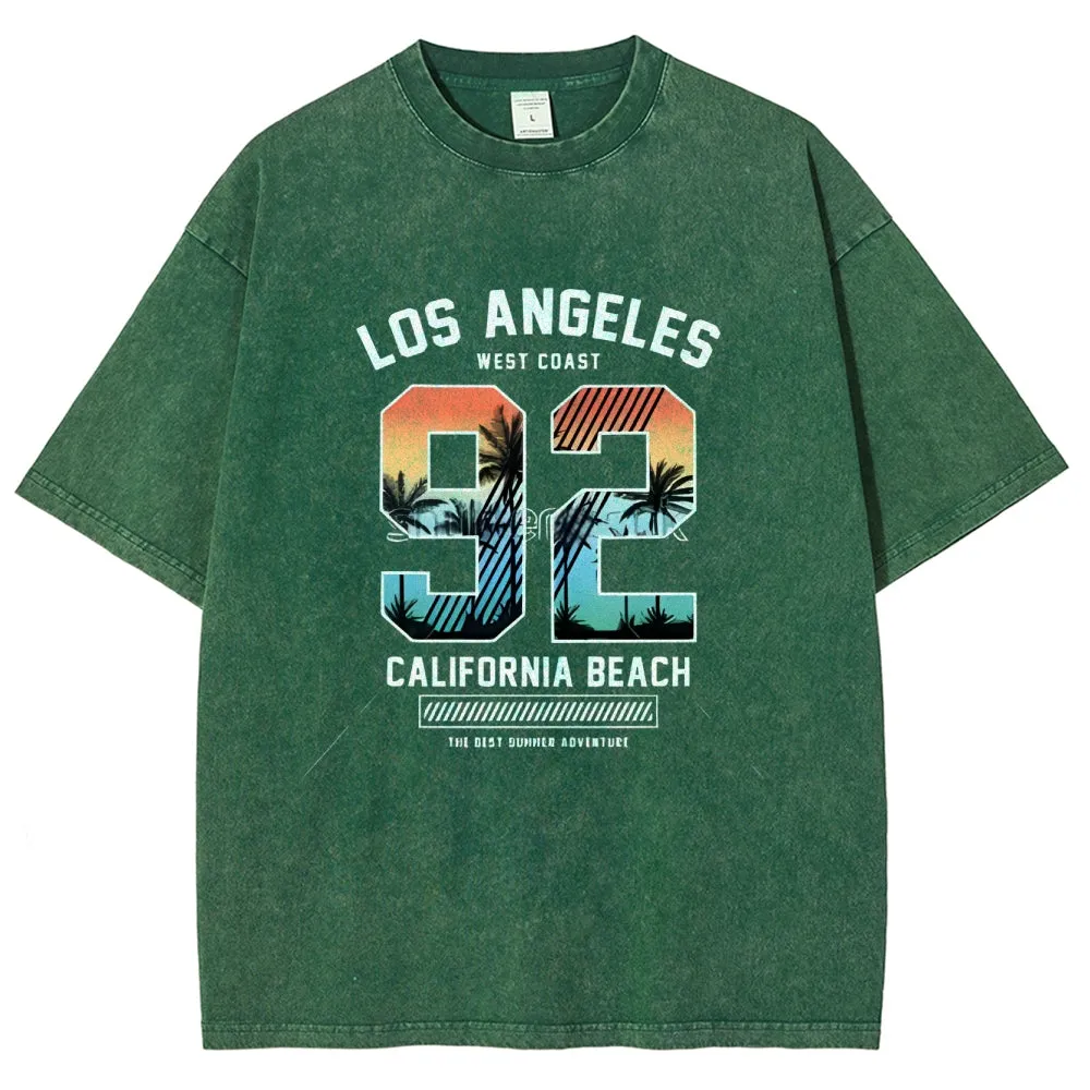 Unisex Los Angeles West Coast California Beach Graphic Vintage Washed Tee