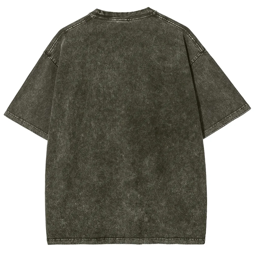 Unisex Vintage 21 Boys Darkness Style Graphic Short Sleeve Washed T-shirt